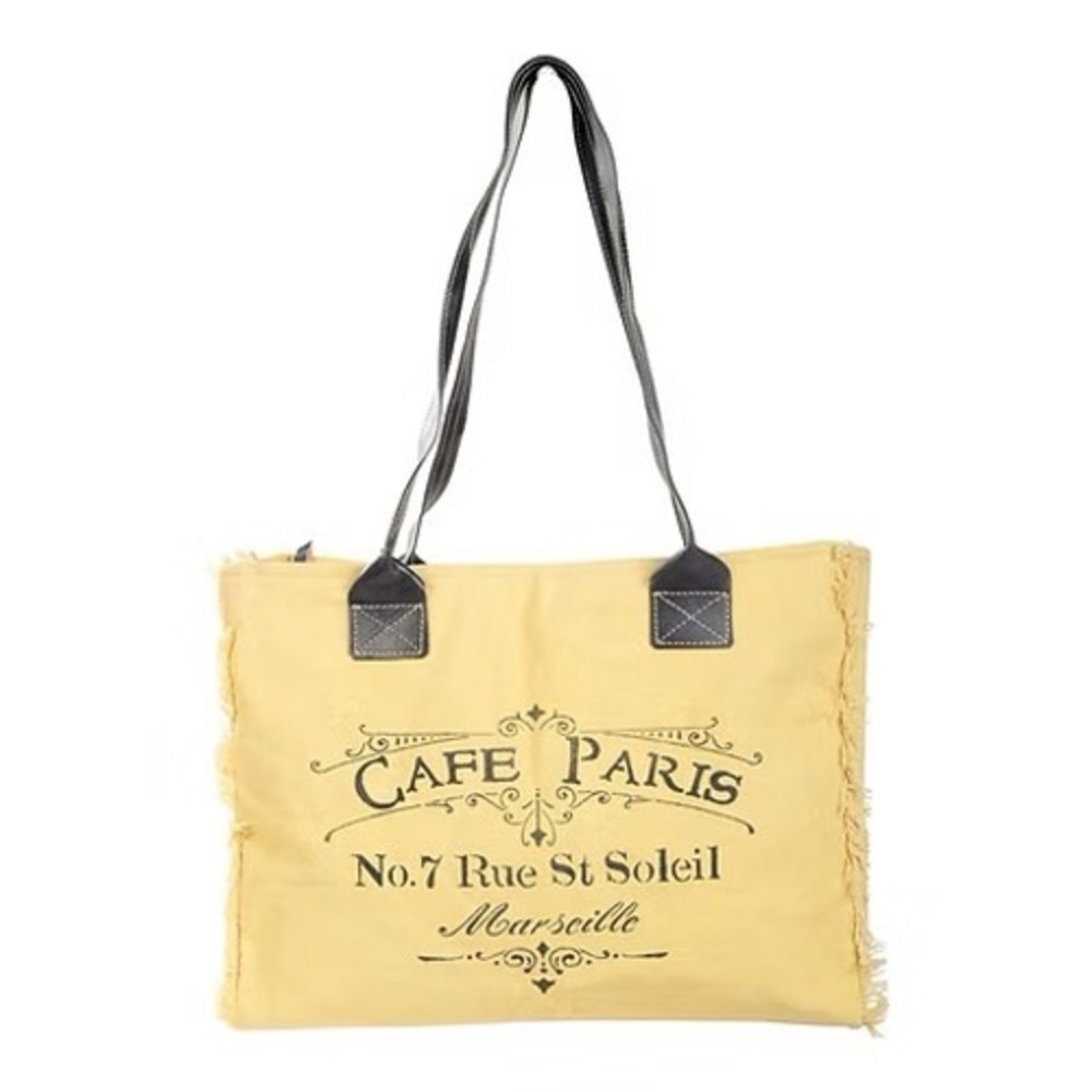 Clea Ray Cafe Paris Yellow Tote Bag‎